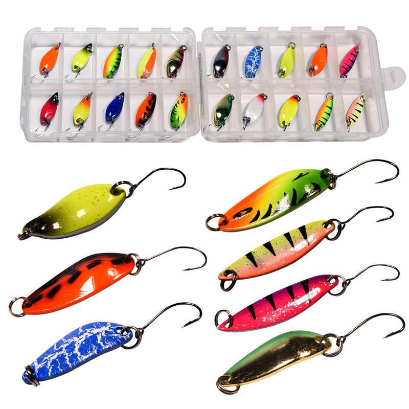 THKFISH Spoon Fishing Lures for Trout Spoons Hard Baits Single Hook Trout Lures Metal Fishing Lures for Char Perch 20Pcs - Image 4
